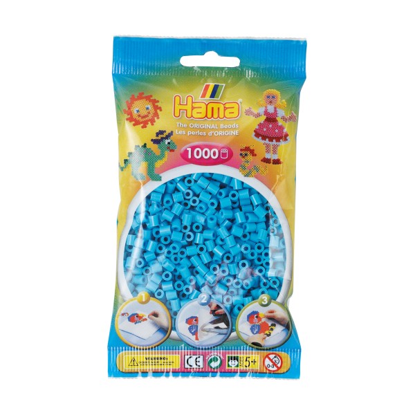 Sac de 1000 billes HAMA, bleu azur
