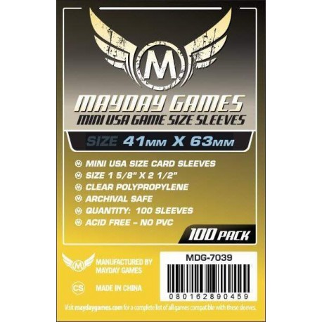 Protecteurs de cartes Mini USA 41mm X 63mm Pqt. 10