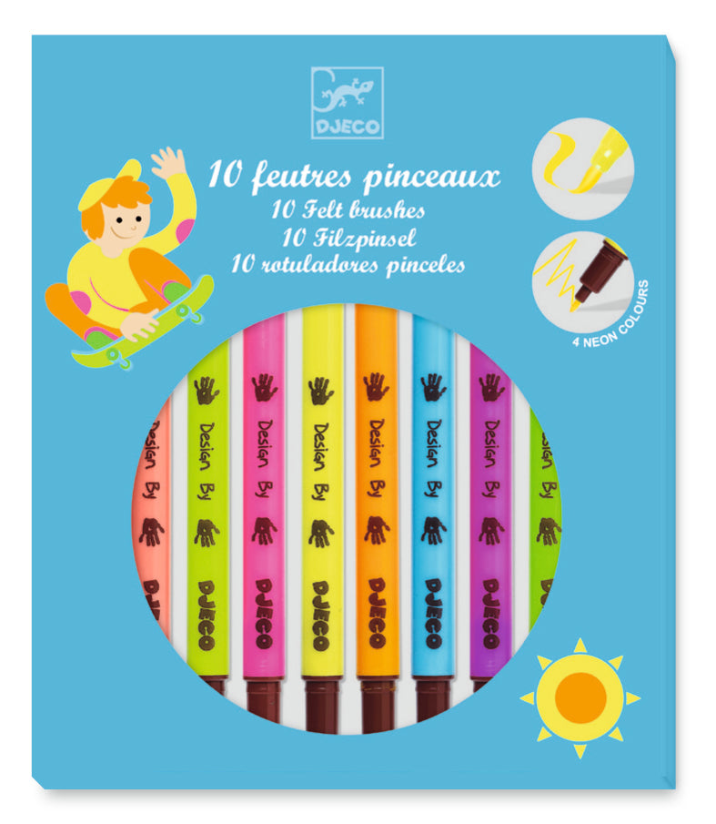10 felt brushes / Pop colours
