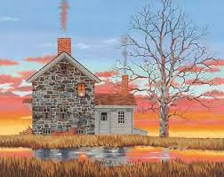 Peinture à numéros  Maison au coucher du soleil 20