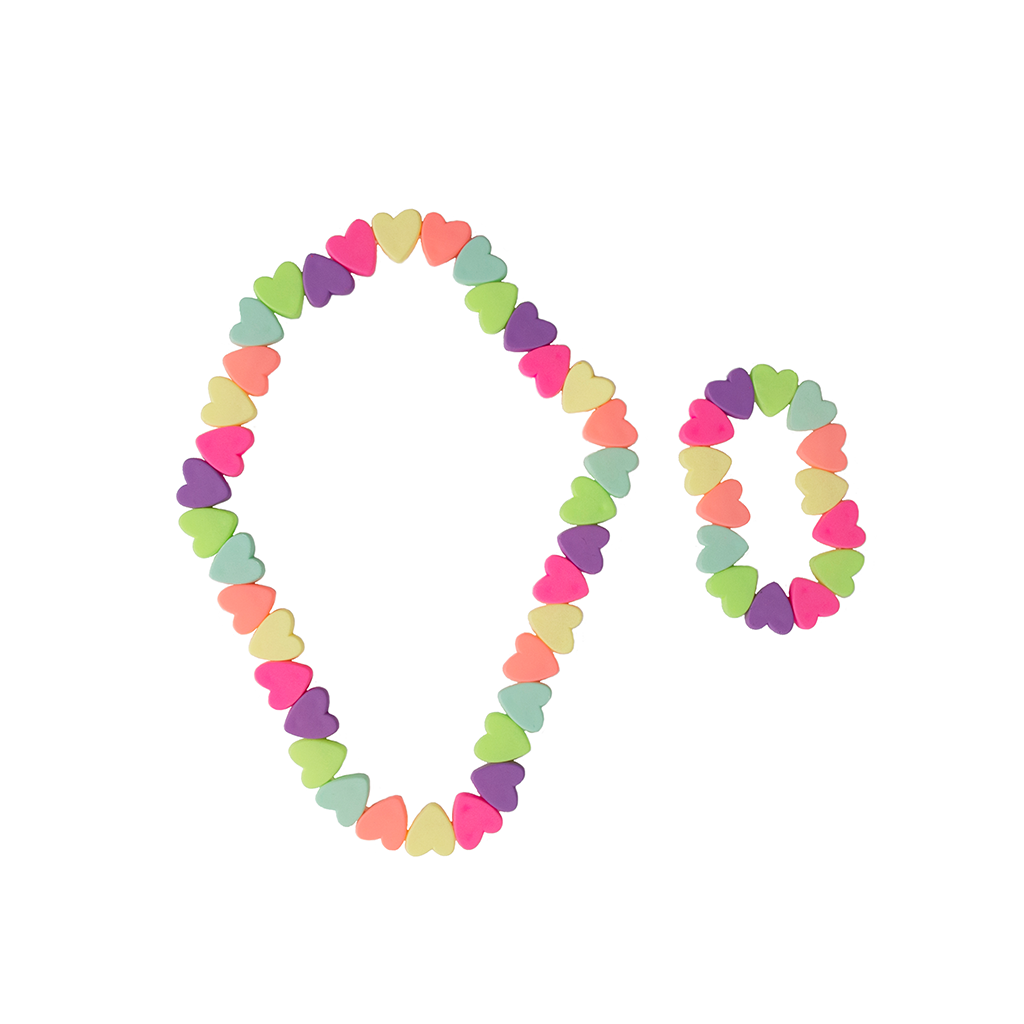 Collier et bracelet en forme de cœur