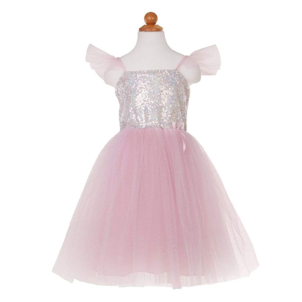 Robe de princesse à paillettes argentées, 7-8 ans