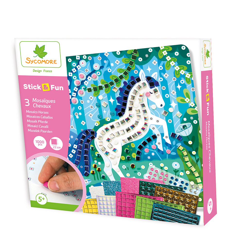 Stick'N Fun - Petit modèle 3 Mosaïques - Chevaux
