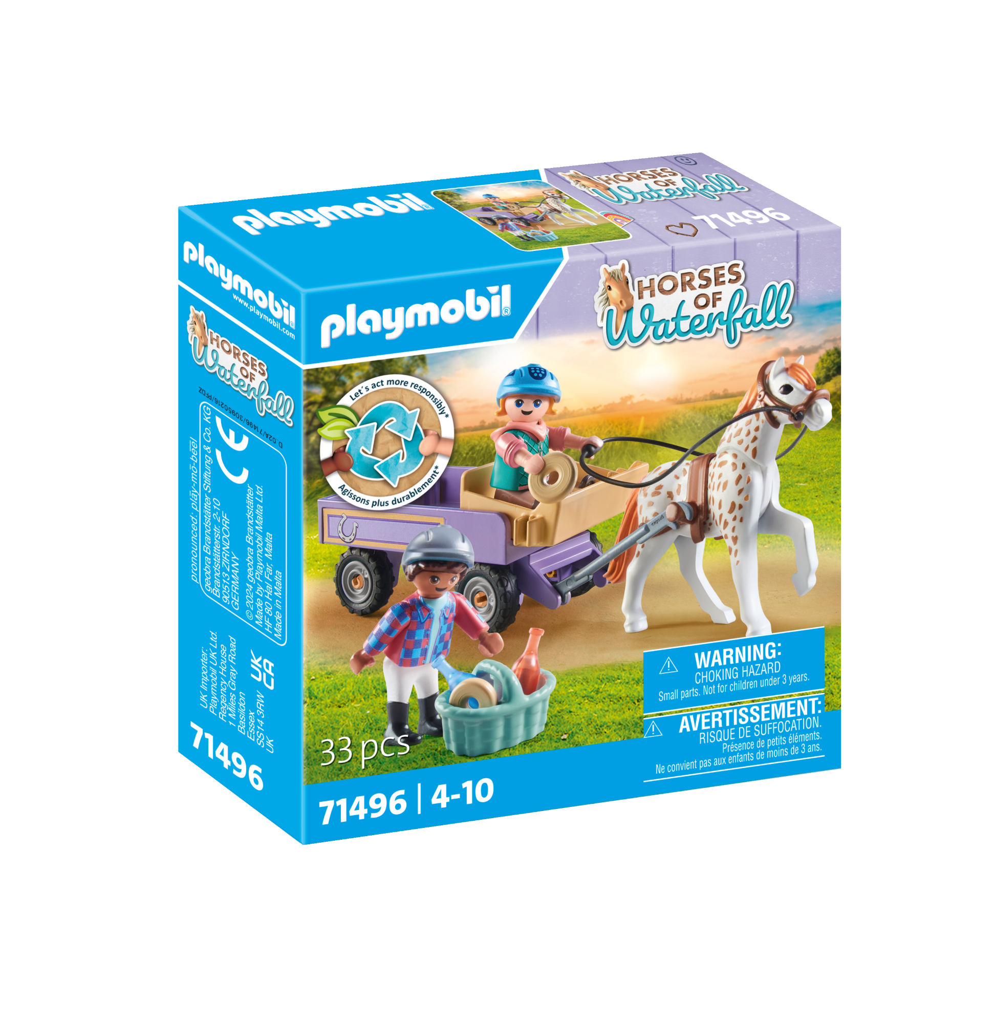 Enfants avec calèche et poney