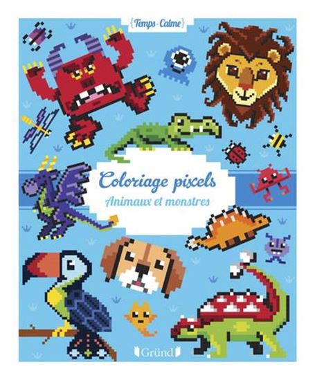 Coloriages pixels animaux et monstres